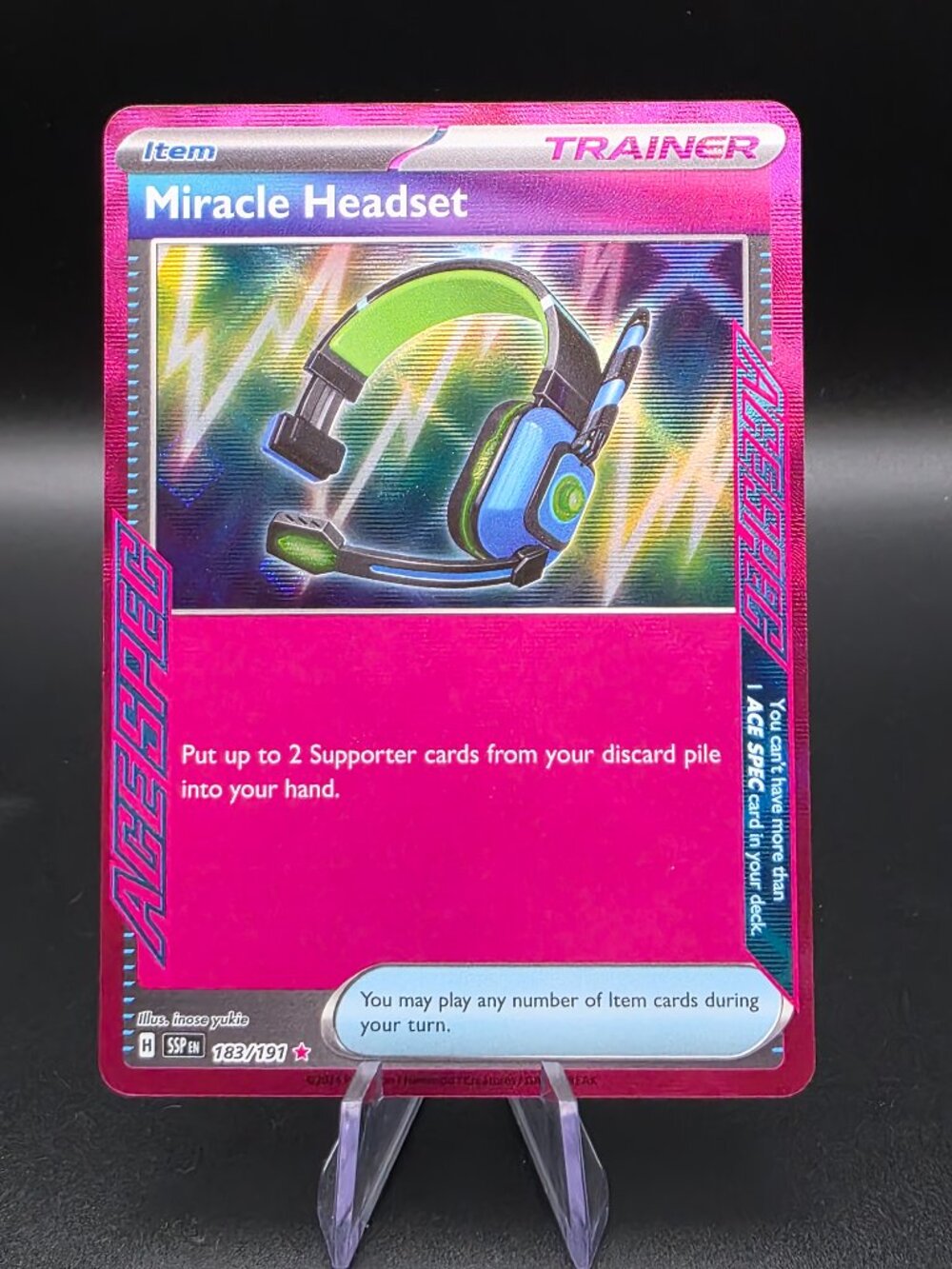 MIRACLE HEADSET 183/191 ACE SPEC SURGING SPARKS POKEMON HOLO NEAR MINT